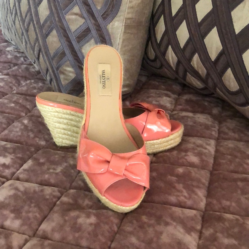 Valentino patent leather wedges